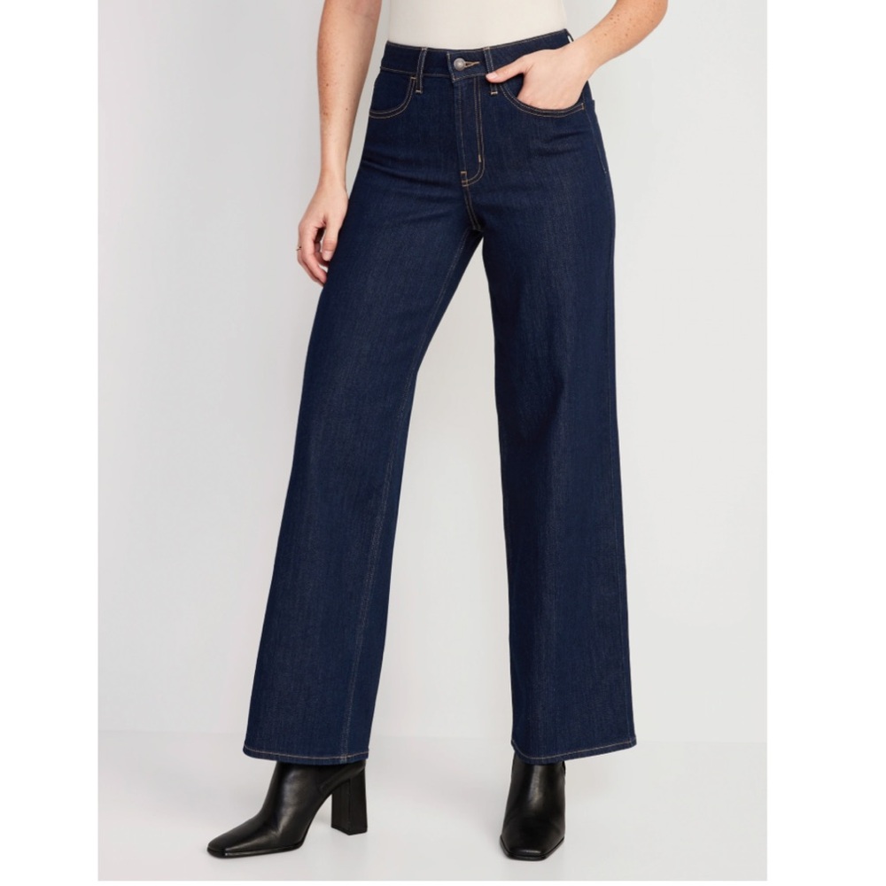 Dark Blue Wide Leg Jeans • Old Navy
